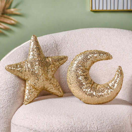 Moon And Star Sequin Throw Pillow Set Of 2