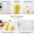Pineapple Drinking Glass Set Of 2 500ml