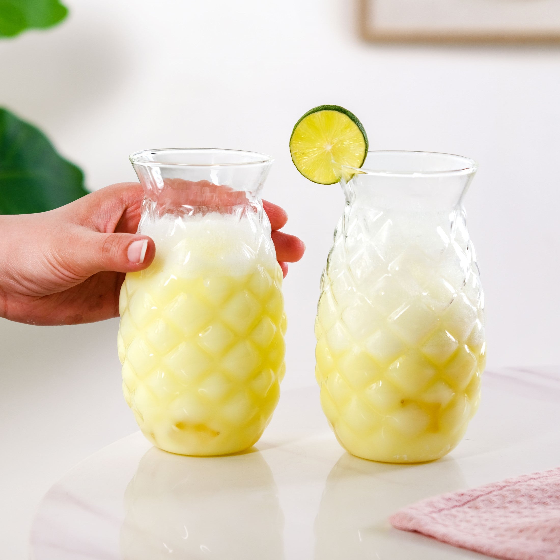 Pineapple Drinking Glass Set Of 2 500ml