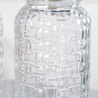 Airtight Glass Jar With Pink Bird Ceramic Lid Set Of 2 1300ml