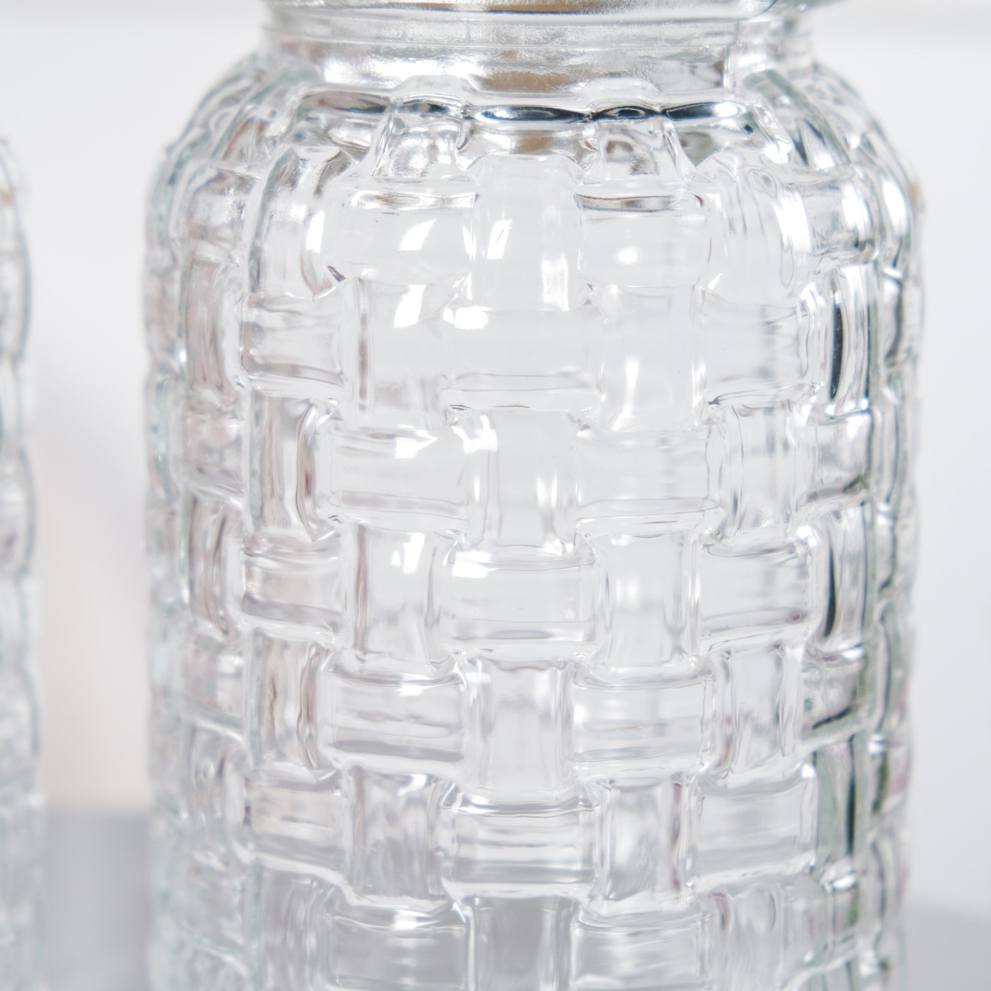 Airtight Glass Jar With Pink Bird Ceramic Lid Set Of 2 1300ml