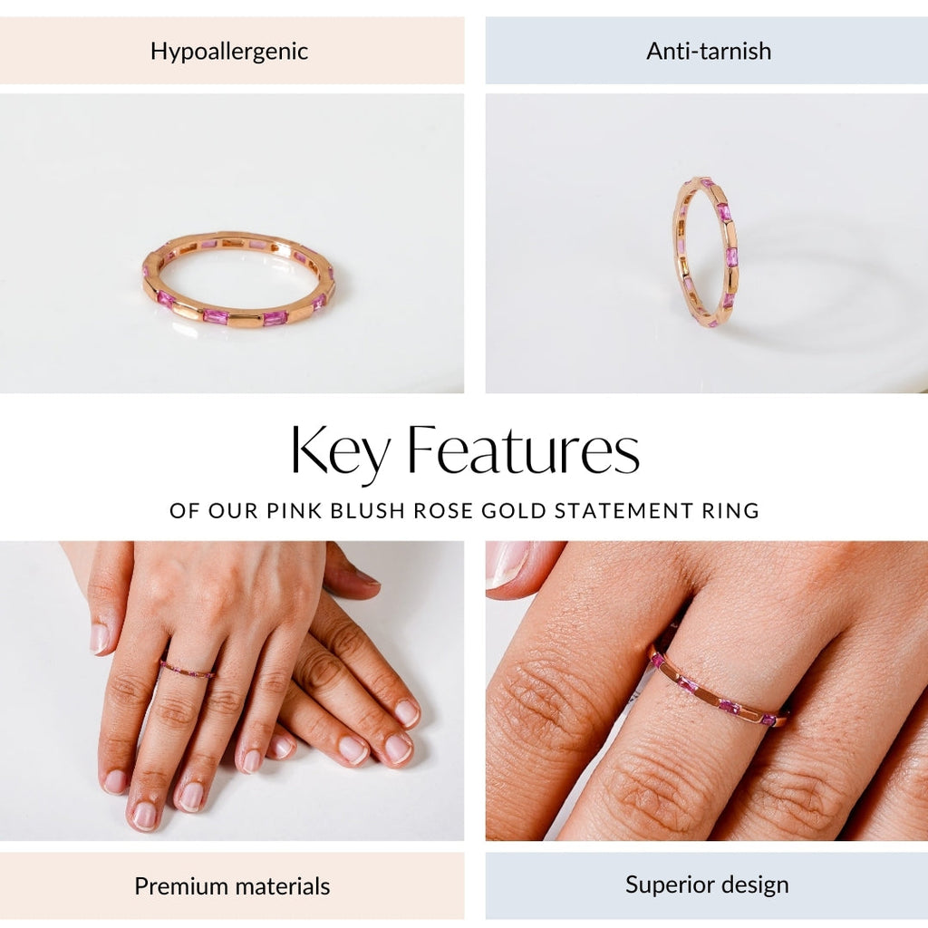 Pink Blush Rose Gold Statement Ring