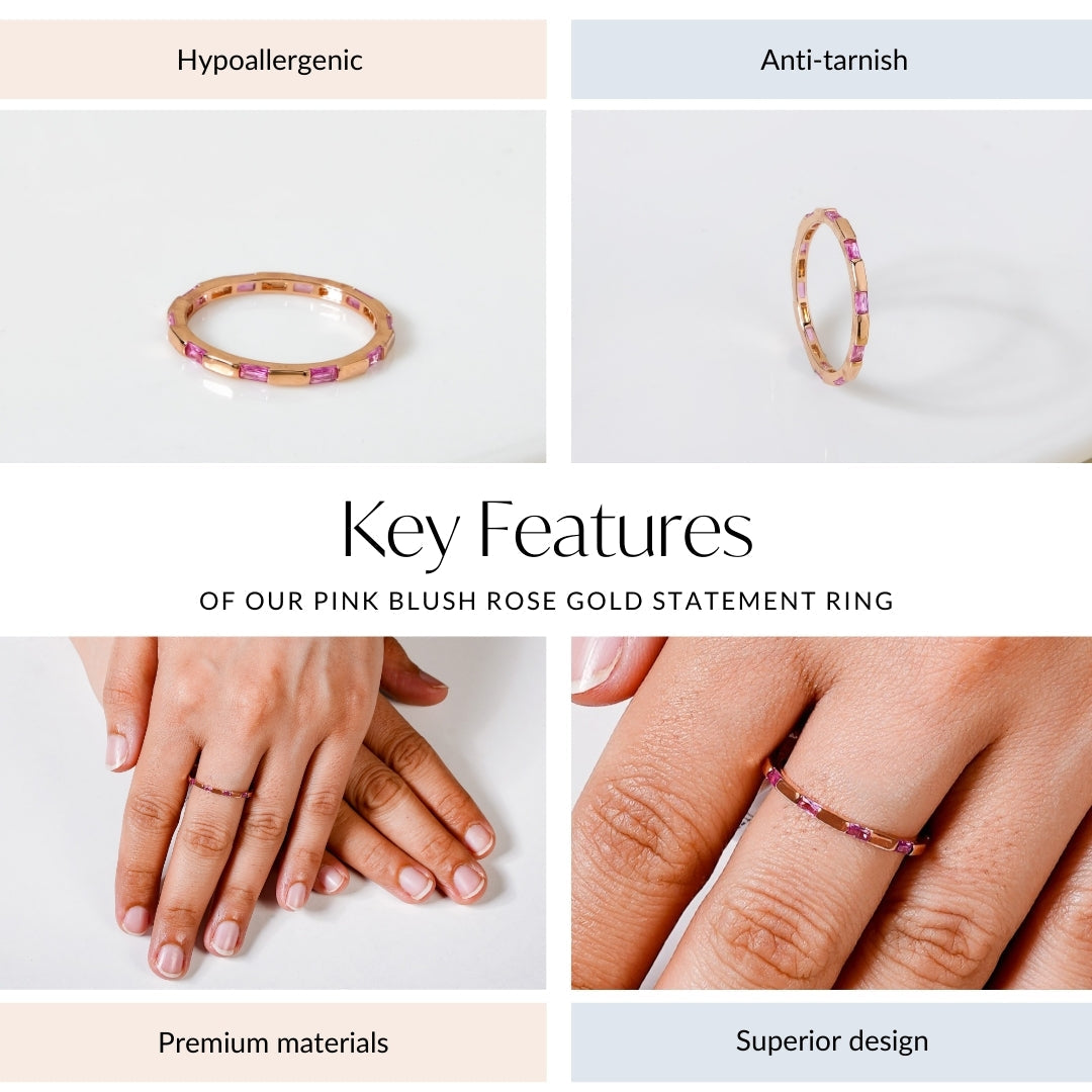 Pink Blush Rose Gold Statement Ring