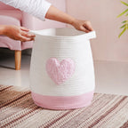 Pink Heart Storage Basket 39cm