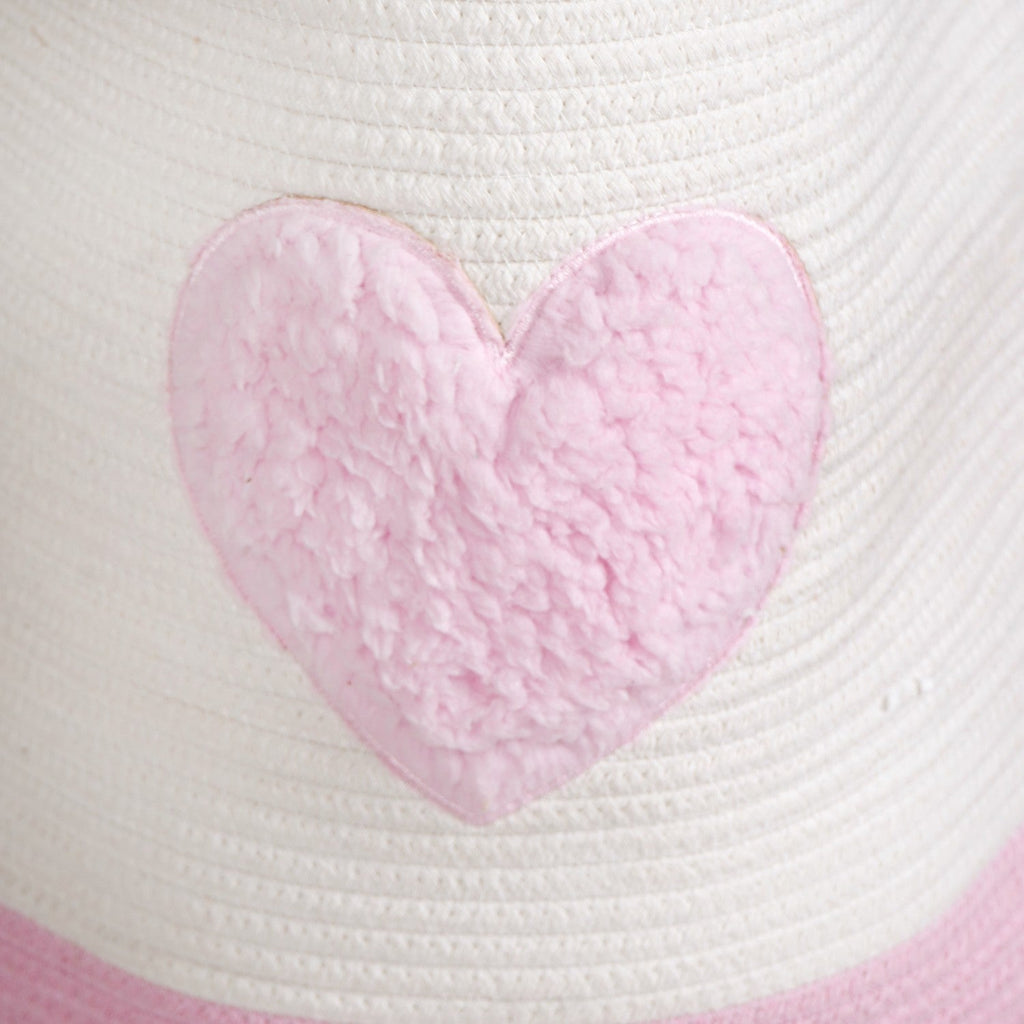 Pink Heart Storage Basket 39cm
