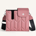 Pink Water Bottle Carrier Bag With Adjustable Strap