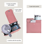 Pink Water Bottle Carrier Bag With Adjustable Strap