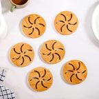 Pinwheel Bamboo Coaster Set Of 6