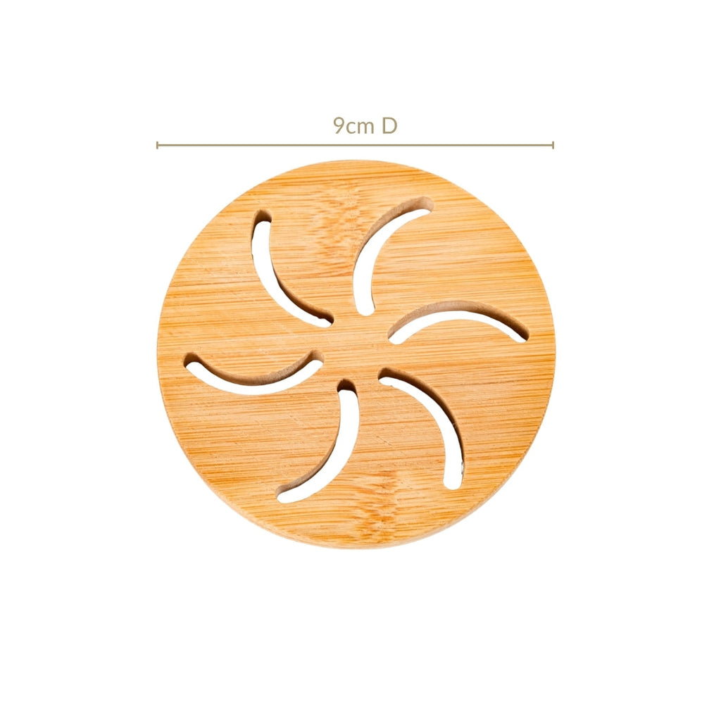 Pinwheel Bamboo Coaster Set Of 6