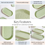 Sage Green Ceramic Serving Platter Set Of 2 12 Inch