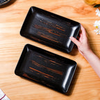 Exotic Brushstroke Platter Large Black Set Of 2 10 Inch