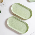 Sage Green Ceramic Serving Platter Set Of 2 12 Inch