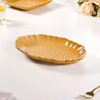 Exotic Moroccan Motif Platter Yellow Ochre Set Of 2 12 Inch