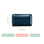 Rustic Stoneware Large Platter Navy Blue Set Of 2 10 Inch