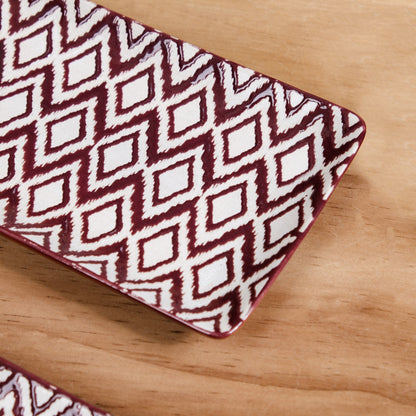 Ceramic Kaleido Serving Platter Set Of 4 Brown 7 Inch