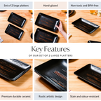 Exotic Brushstroke Platter Large Black Set Of 2 10 Inch