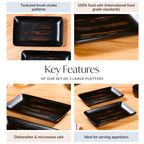 Exotic Brushstroke Platter Large Black Set Of 2 10 Inch