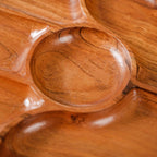 Hamsa Hand Wooden Platter With Dip Bowl