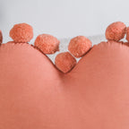 Pom Pom Heart Sofa Cushion Dusty Pink 40x35cm