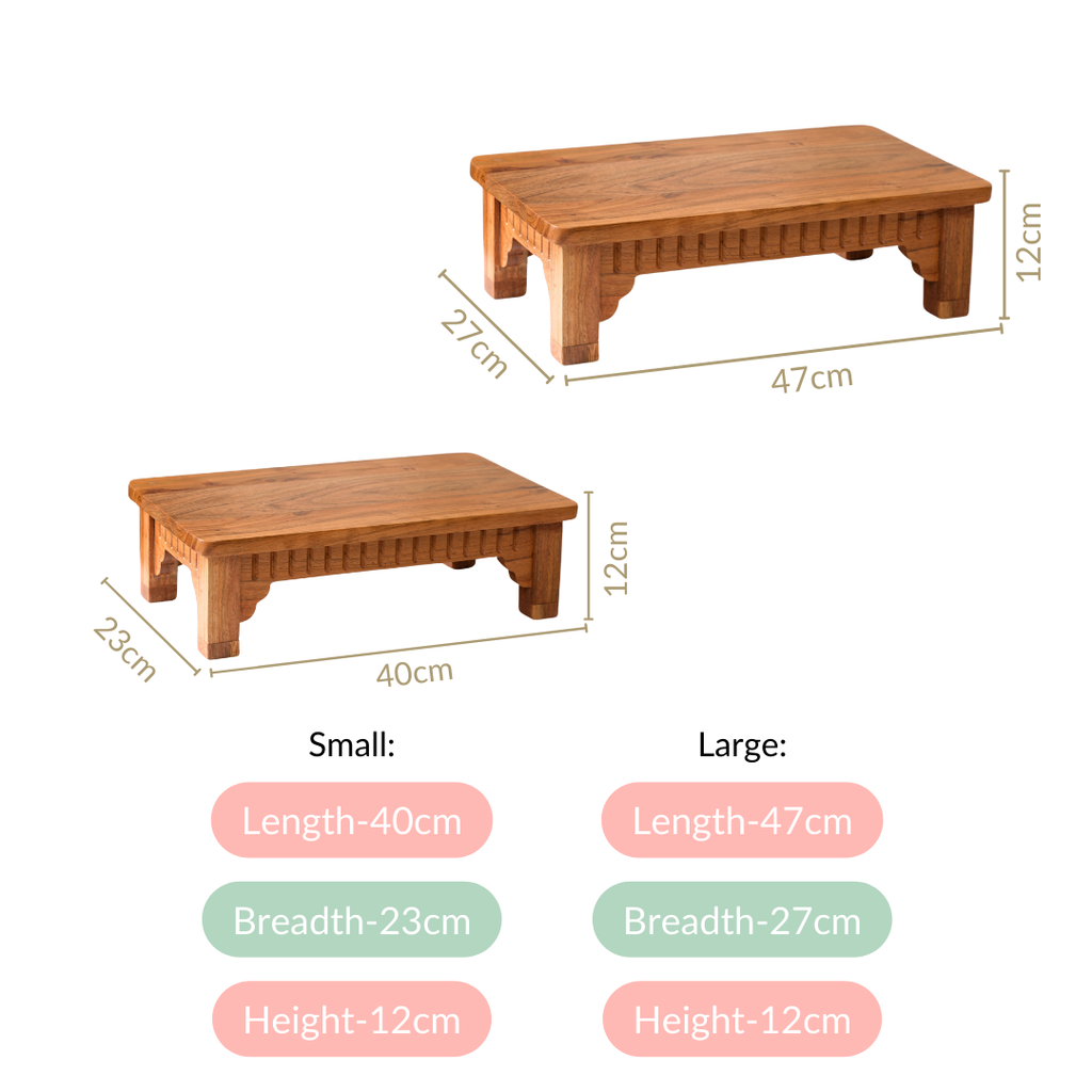 Pure Acacia Wooden Riser Set Of 2