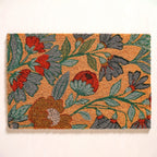 Poppy Blossoms Natural Coir Floor Mat 24x16 Inch
