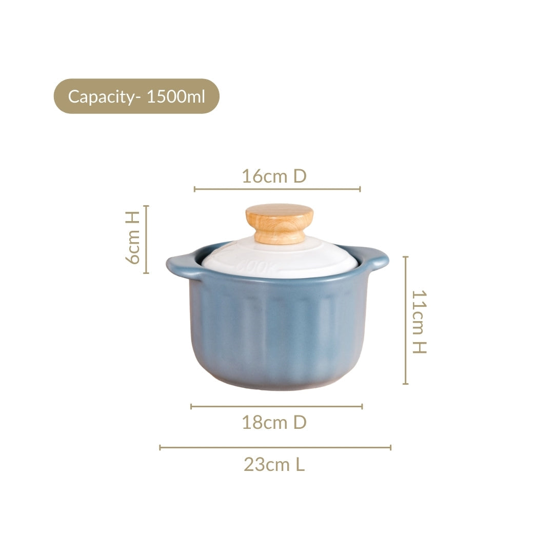 Homebrew Cooking Pot Ceramic Blue 1500ml
