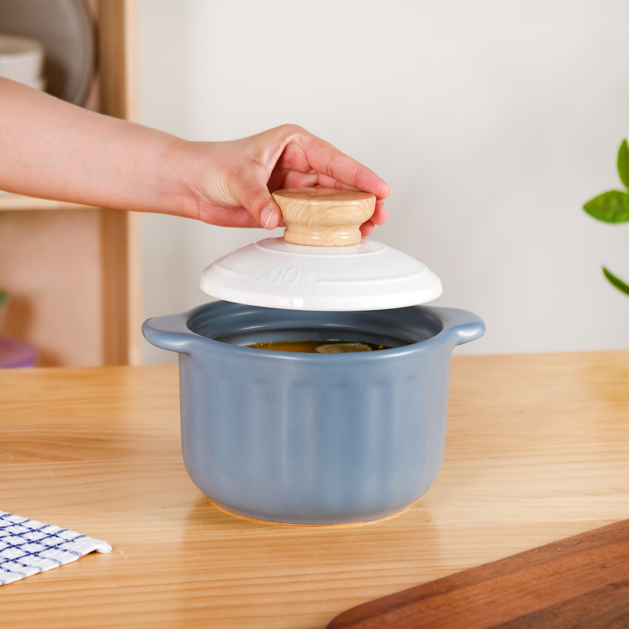 Homebrew Cooking Pot Ceramic Blue 1500ml