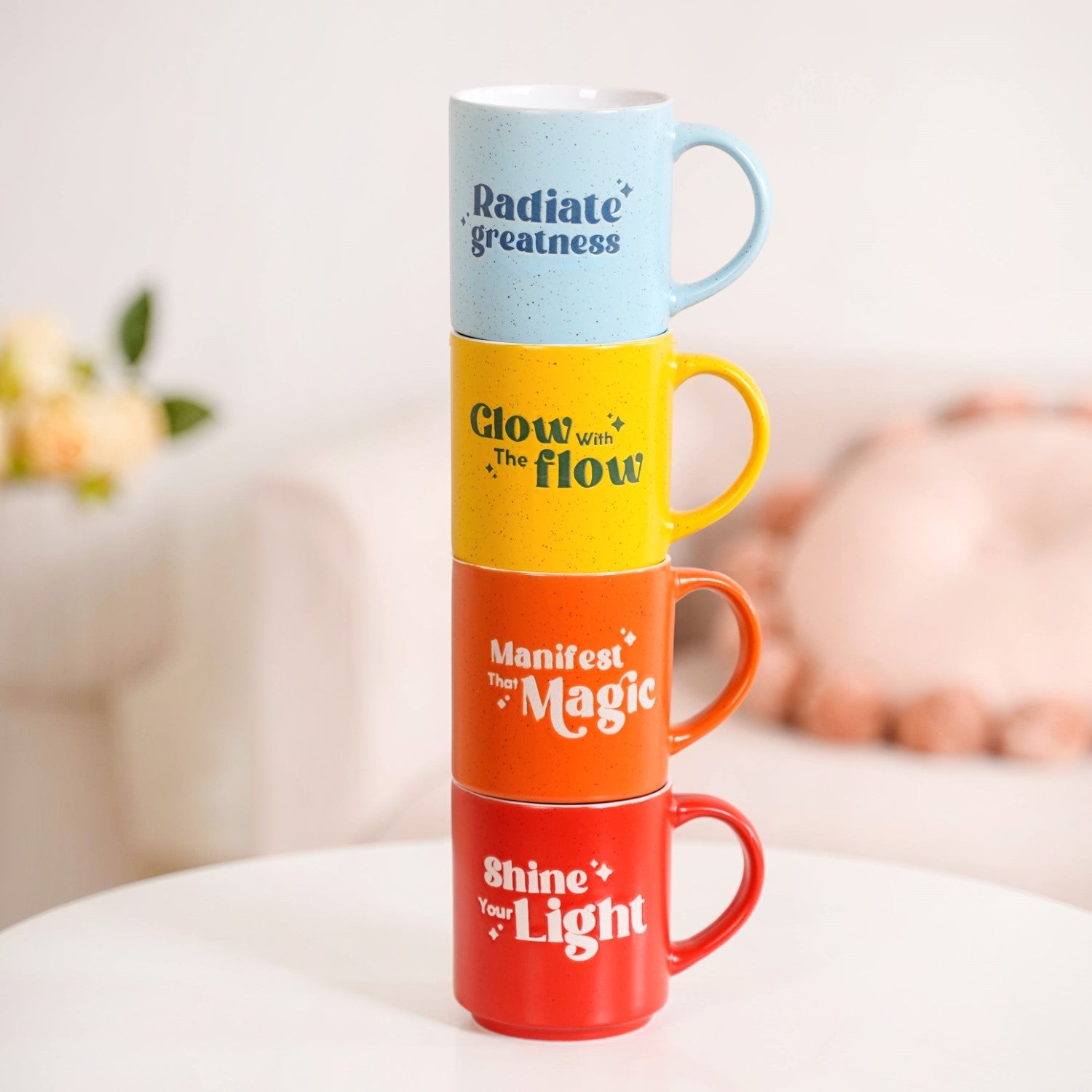 Positive Affirmation Stackable Mugs Set Of 4 280ml