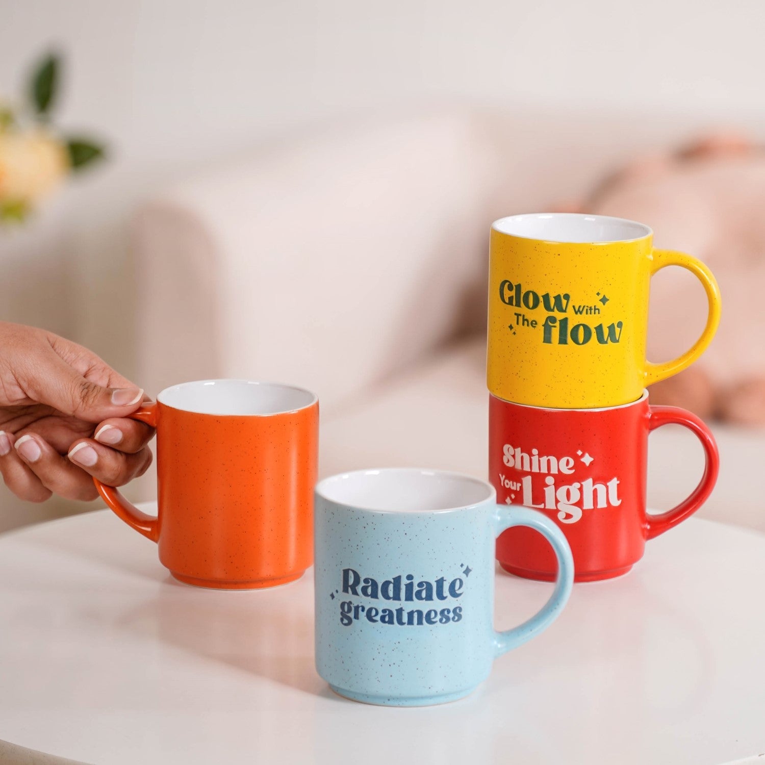 Positive Affirmation Stackable Mugs Set Of 4 280ml