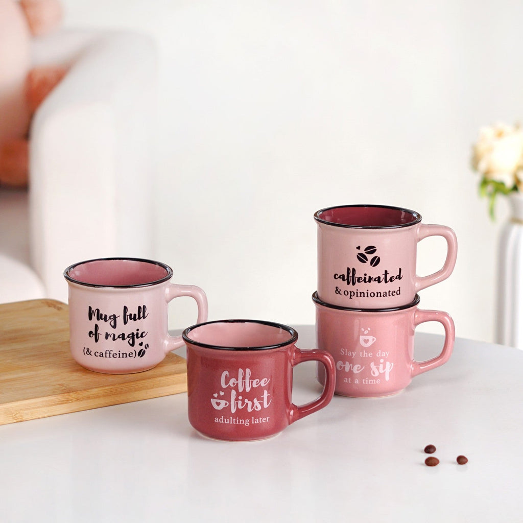 PourFect Mugs Set Of 4 Pink 170ml