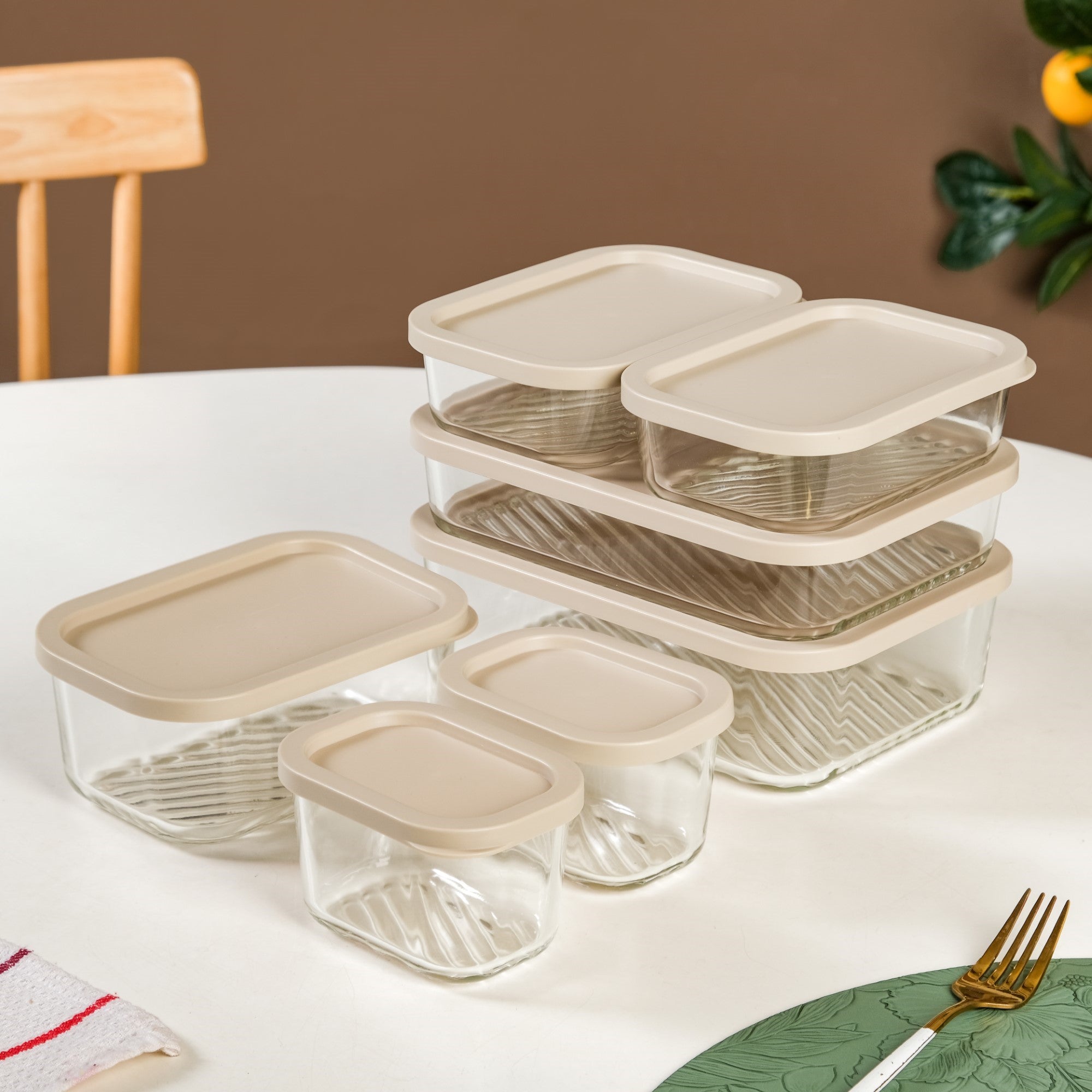 Groovo Premium Airtight Glass Containers Set Of 7