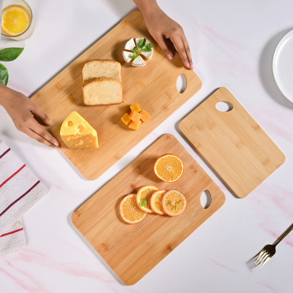Premium Bamboo Serving Board Set Of 3