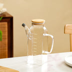 Premium Borosilicate Glass Oil Pot with Bamboo Lid 1000ml
