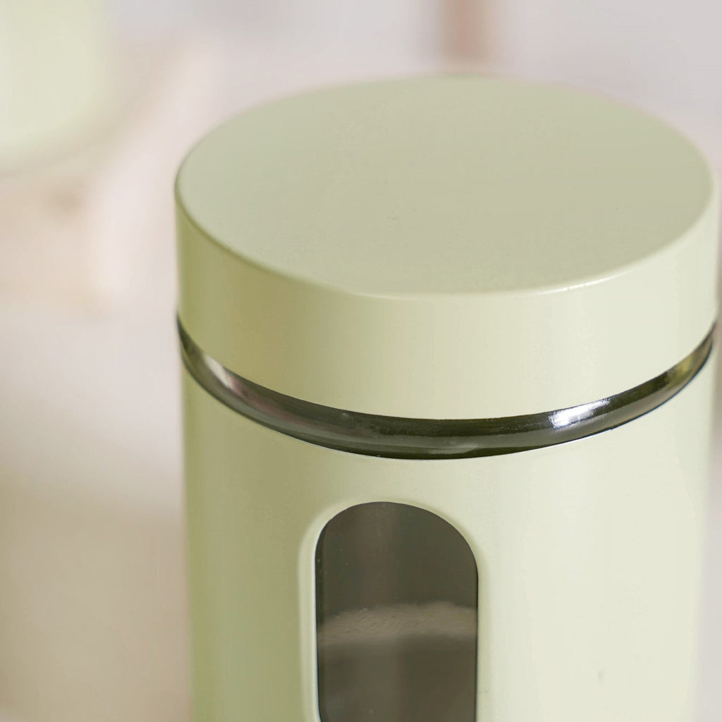 Premium Metal Coated Snacks Window Glass Jar Set Of 4 750ml