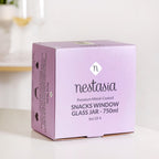 Premium Metal Coated Snacks Window Glass Jar Set Of 4 750ml