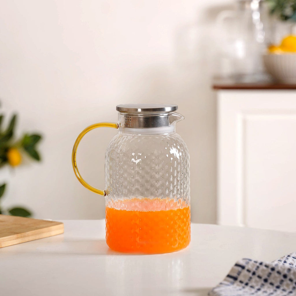 Premium Textured Borosilicate Glass Jar 1250ml