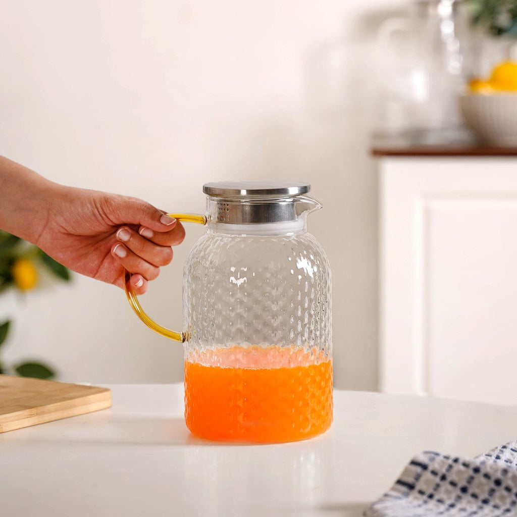 Premium Textured Borosilicate Glass Jar 1250ml