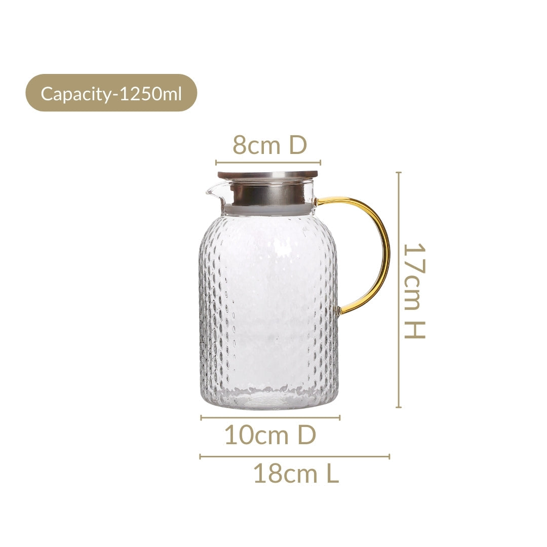 Premium Textured Borosilicate Glass Jar 1250ml