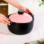 Flamora Ceramic Cooking Pot Pink 3600ml