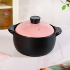 Flamora Ceramic Cooking Pot Pink 3600ml