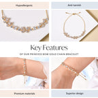 Princess Bow Gold Chain Bracelet