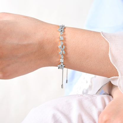 Princess Bow Silver Chain Bracelet