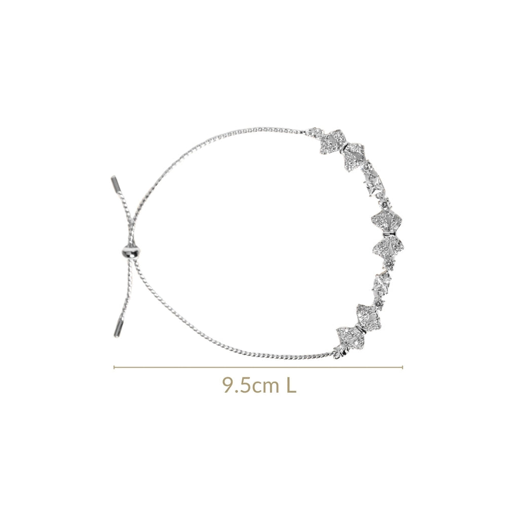 Princess Bow Silver Chain Bracelet