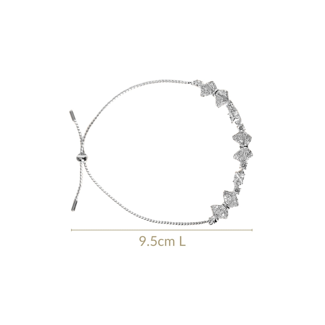 Princess Bow Silver Chain Bracelet