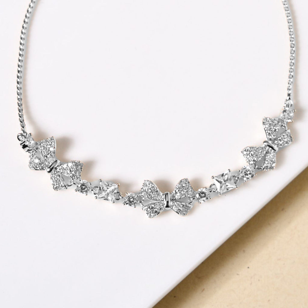 Princess Bow Silver Chain Bracelet