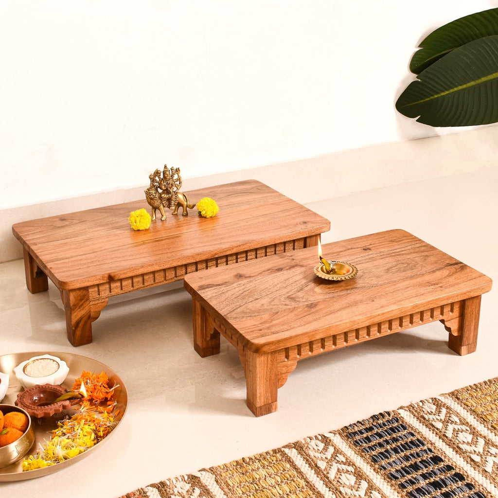 Pure Acacia Wooden Riser Set Of 2