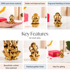 Pure Brass Ganesh Idol 8cm