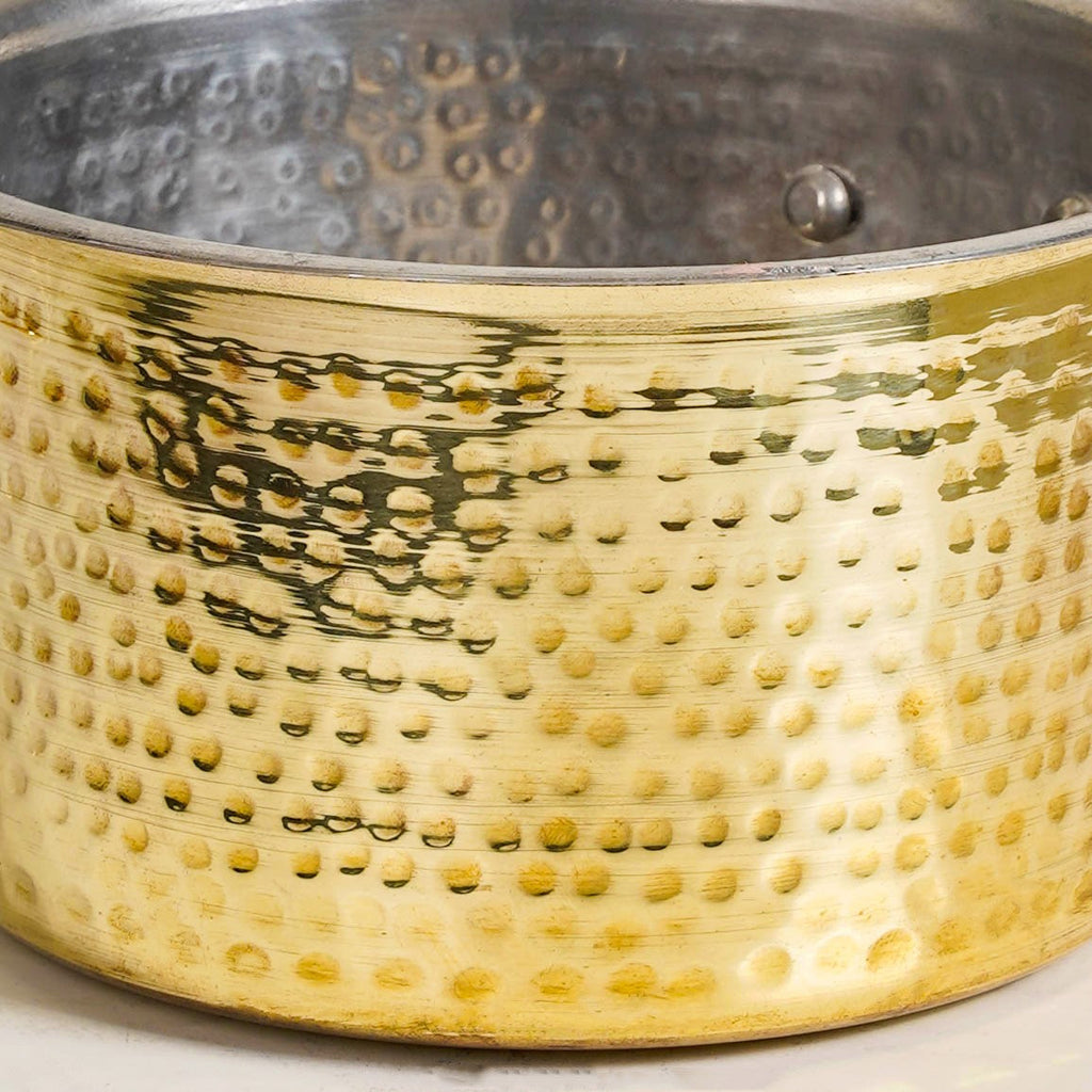 Pure Brass Hammered Saucepan 1200ml