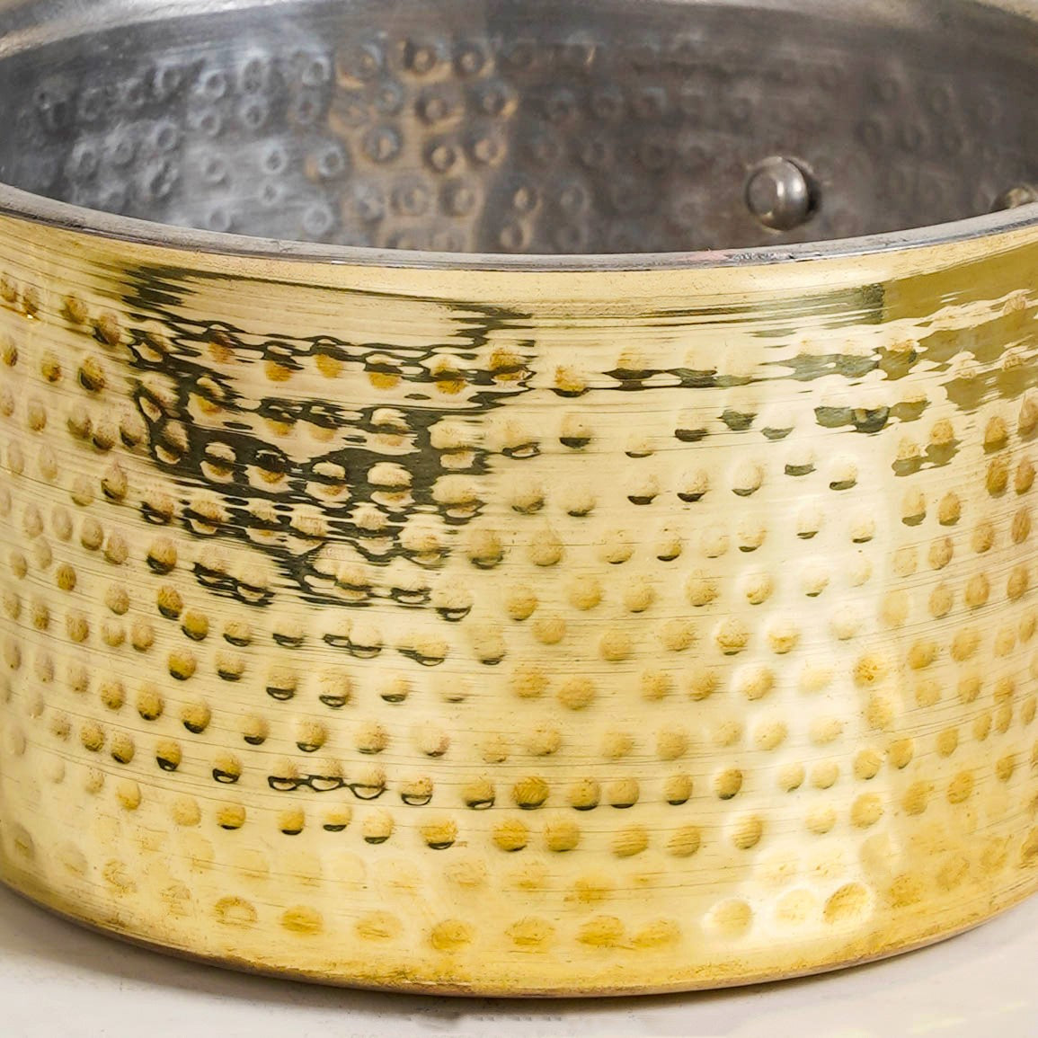 Pure Brass Hammered Saucepan 1200ml