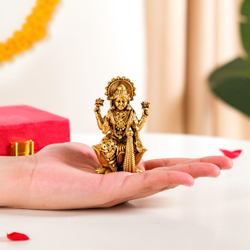 Pure Brass Lakshmi Idol 8cm